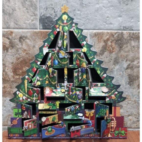 Byers Choice Wooden Advent Calendar 2003 24 Numbered Doors - Picture 3 of 16